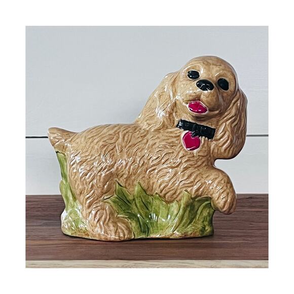 Cocker Spaniel Puppy Dog Figurine Ceramic Hand-painted by MAB 1981 - Picture 1 of 11